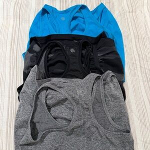 Athleta Blue, Black, and Gray Tank Tops